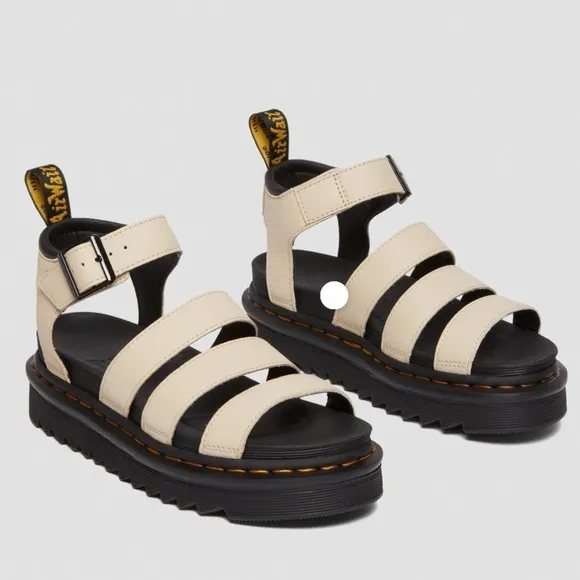 DR MARTENS BLAIR 4 STRAP LEATHER BOHO SANDALS SIZE 10 NWOT IVORY