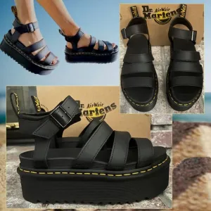 Dr Martens Blaire Quad Hydro Leather Platform Gladiator Sandals Size 8 IN BOX