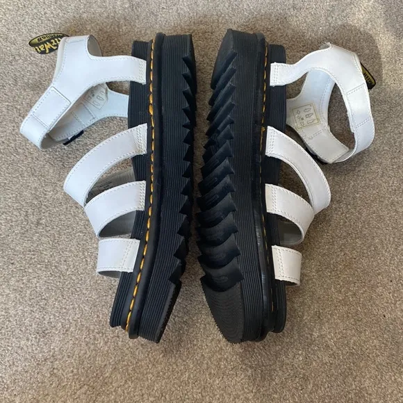 Dr. Martens Blaire White Strappy Gladiator Platform Sandals Size 10
