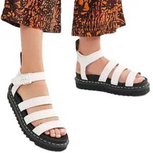 Dr. Martens Blaire White Strappy Gladiator Platform Sandals Size 10