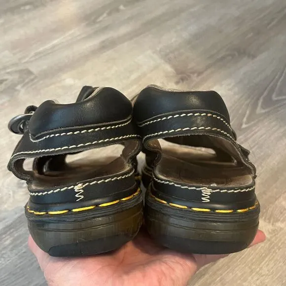 Dr. Martens Fisherman‎ Leather Sandals 9667 Chunky Platform Black Mens 13 UK 12