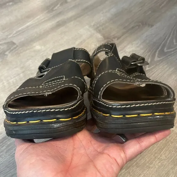 Dr. Martens Fisherman‎ Leather Sandals 9667 Chunky Platform Black Mens 13 UK 12