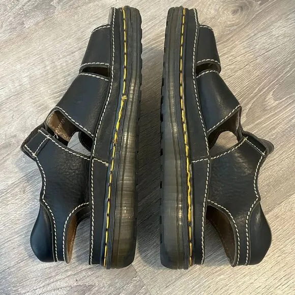 Dr. Martens Fisherman‎ Leather Sandals 9667 Chunky Platform Black Mens 13 UK 12
