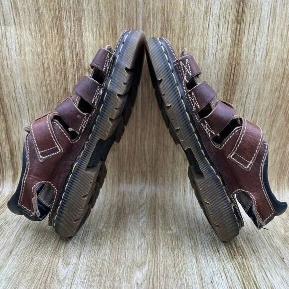 Dr. Martens Fisherman Platform Sandals Mens Size 11 Made in England 5A23 Leather