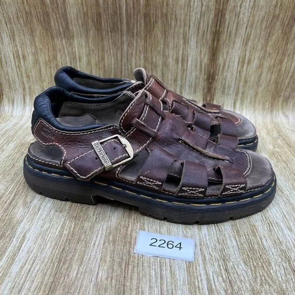 Dr. Martens Fisherman Platform Sandals Mens Size 11 Made in England 5A23 Leather