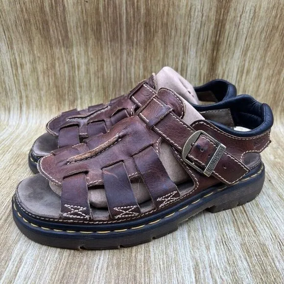 Dr. Martens Fisherman Platform Sandals Mens Size 11 Made in England 5A23 Leather