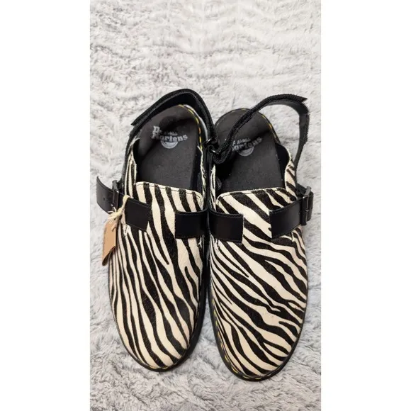 Dr. Martens Jorge II Animal Hair-On Leather Slingback Zebra Doc Martens M13