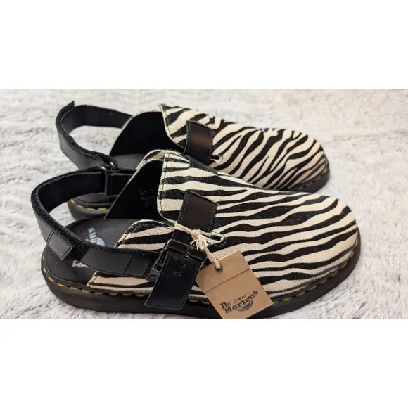 Dr. Martens Jorge II Animal Hair-On Leather Slingback Zebra Doc Martens M13