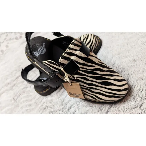 Dr. Martens Jorge II Animal Hair-On Leather Slingback Zebra Doc Martens M13