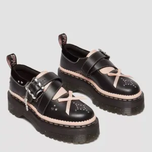 Dr. Martens Kemsley Leather Buckle Platform Shoes - Valentine’s collection