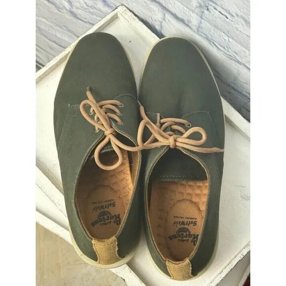 Dr. Martens Mens Shoes Sz 10M Army Green Torriano Waxy Canvas Oxford Lace Up Rck