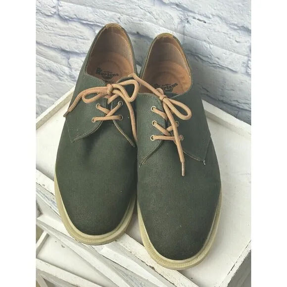 Dr. Martens Mens Shoes Sz 10M Army Green Torriano Waxy Canvas Oxford Lace Up Rck