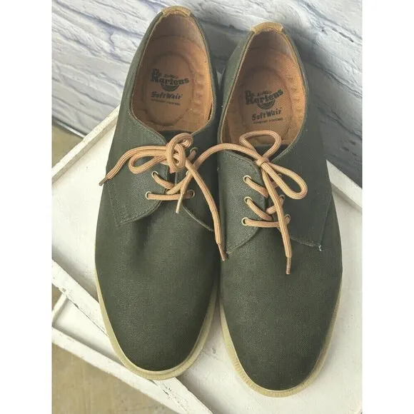 Dr. Martens Mens Shoes Sz 10M Army Green Torriano Waxy Canvas Oxford Lace Up Rck