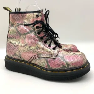 Dr. Martens Rare Size 9 Vintage Pink Leather Snakeskin Boots