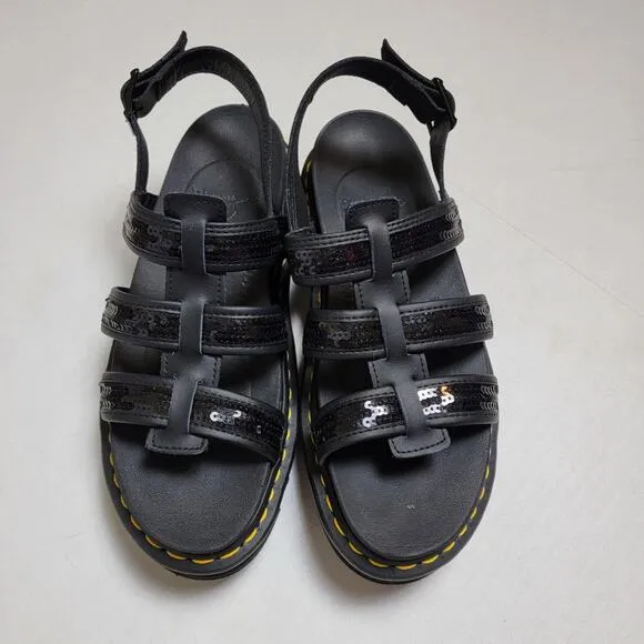 Dr. Martens Sequin Platform Sandals Size 9
