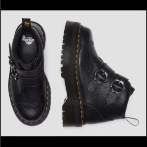 Dr Martens Shoes DEVON FLOWER BUCKLE LEATHER PLATFORM BOOTS Size 10