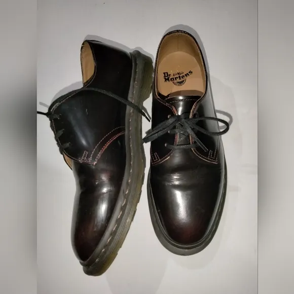 Dr. Martens (Sz 8) Men's Black Cherry Red Arcadia Leather Laceup Archie II Shoes