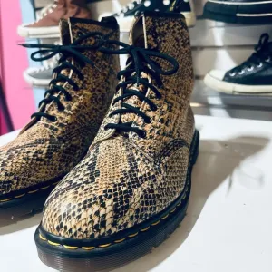Dr. Martens Vintage 80s Python Snakeskin Boots Made in England