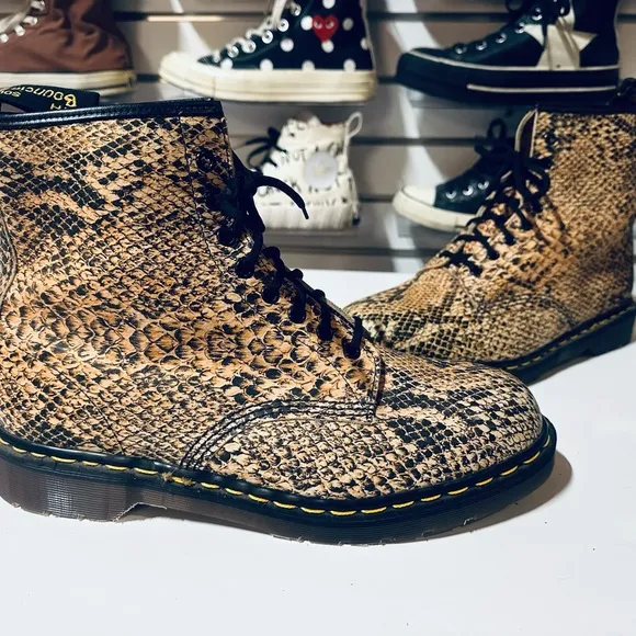 Dr. Martens Vintage 80s Python Snakeskin Boots Made in England