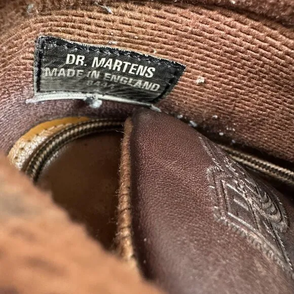 Dr Martens Vintage Made in England 8444 Brown Mid Indie Boots UK 4 / US Wmns 6