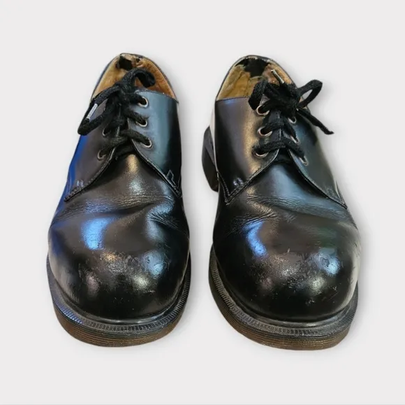 Dr Martens Vintage Made In England Black Leather Oxford Boots