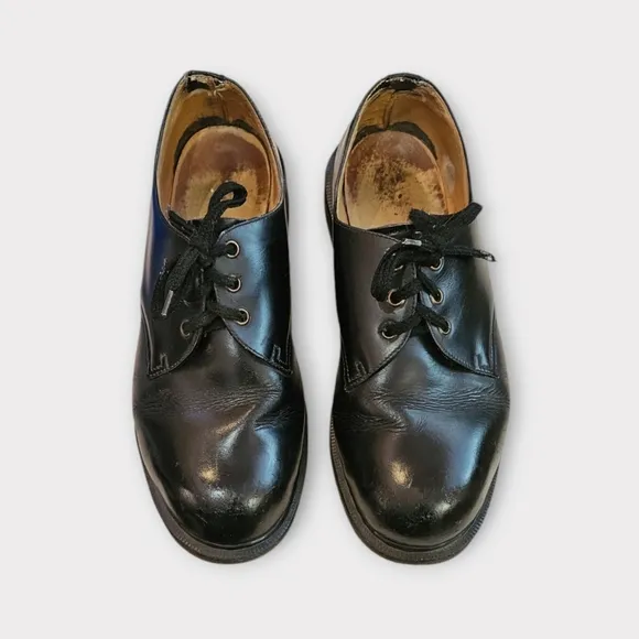 Dr Martens Vintage Made In England Black Leather Oxford Boots