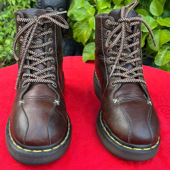 Dr. Martens Vintage Wedge Platform Brown Leather Boots