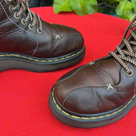 Dr. Martens Vintage Wedge Platform Brown Leather Boots