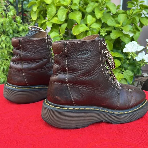 Dr. Martens Vintage Wedge Platform Brown Leather Boots