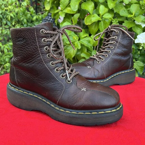 Dr. Martens Vintage Wedge Platform Brown Leather Boots