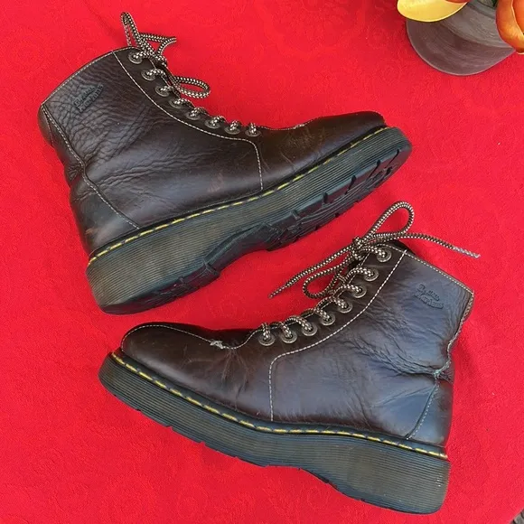 Dr. Martens Vintage Wedge Platform Brown Leather Boots