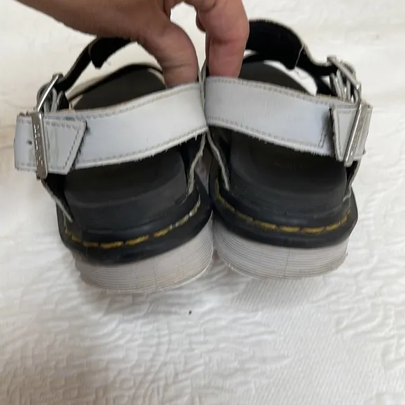 DR MARTENS Voss Light Grey Platform Leather Sandals Size 6