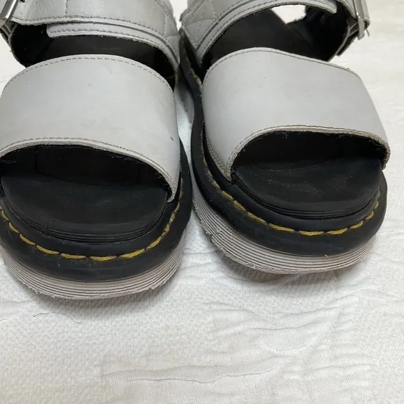 DR MARTENS Voss Light Grey Platform Leather Sandals Size 6