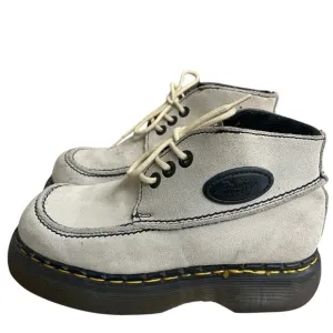 Dr Martens Vtg 8354Grey Suede Leather Platform England Shoes Usa 6 Lady men 5