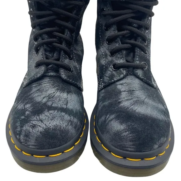 Dr. Martens Womens Shoes Pascal Boots Sz 5 Black Tie Dye Combat Casual Trendy