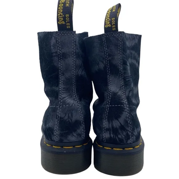 Dr. Martens Womens Shoes Pascal Boots Sz 5 Black Tie Dye Combat Casual Trendy