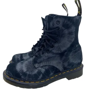 Dr. Martens Womens Shoes Pascal Boots Sz 5 Black Tie Dye Combat Casual Trendy