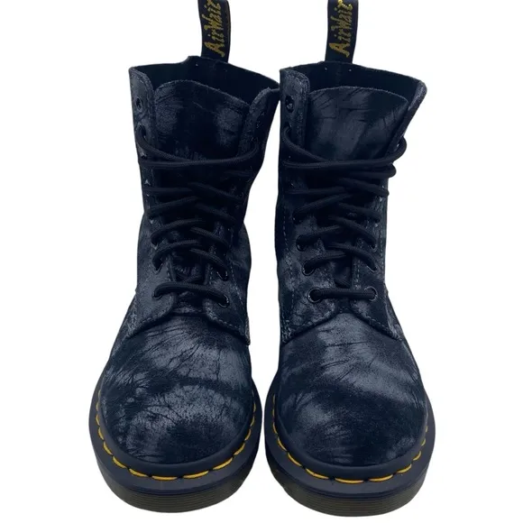 Dr. Martens Womens Shoes Pascal Boots Sz 5 Black Tie Dye Combat Casual Trendy