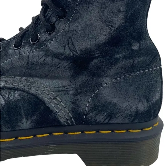 Dr. Martens Womens Shoes Pascal Boots Sz 5 Black Tie Dye Combat Casual Trendy