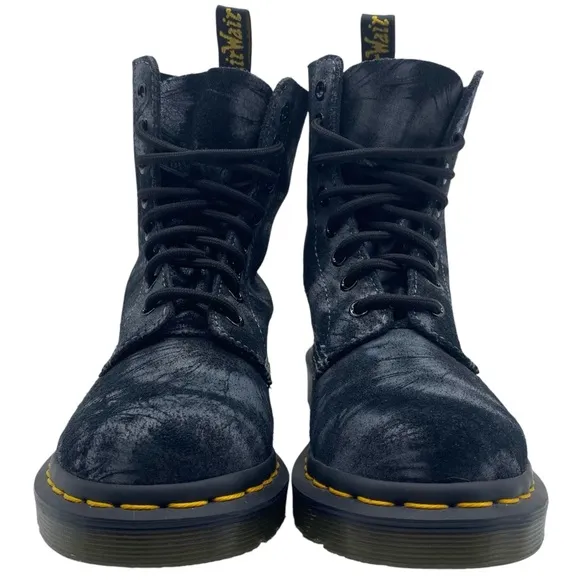 Dr. Martens Womens Shoes Pascal Boots Sz 5 Black Tie Dye Combat Casual Trendy