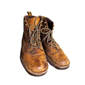Dr. Martens Zachary Leather Ankle Boots Distressed Brown Lace Up Size 9 M Y2K