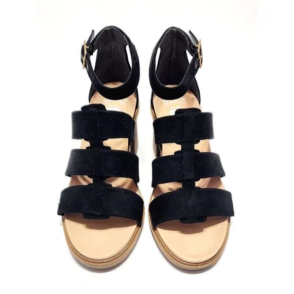 Dr. Scholl's New Shoes Eleanor Womens Faux Suede Ankle Strap Heels Size 10 Black