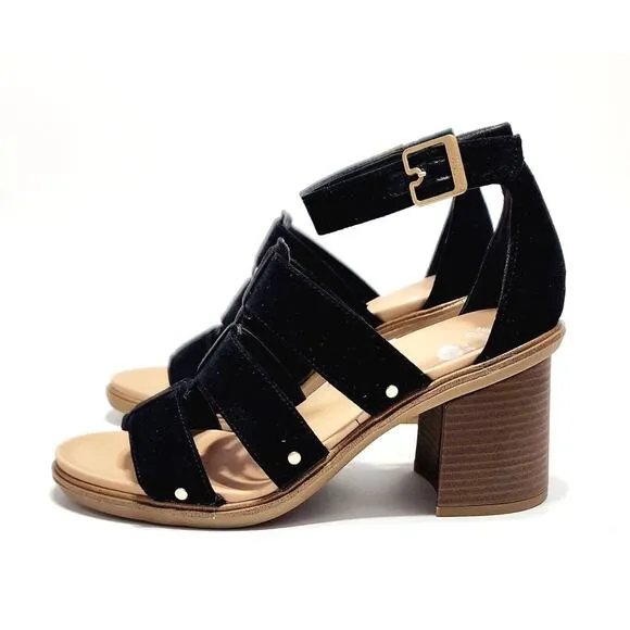 Dr. Scholl's New Shoes Eleanor Womens Faux Suede Ankle Strap Heels Size 10 Black
