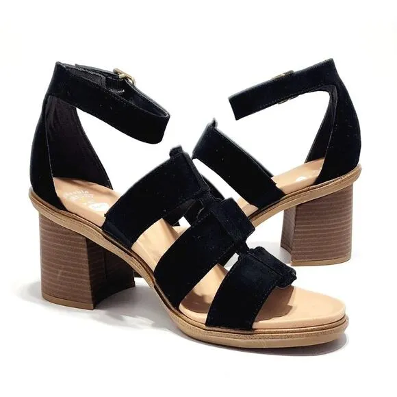 Dr. Scholl's New Shoes Eleanor Womens Faux Suede Ankle Strap Heels Size 10 Black