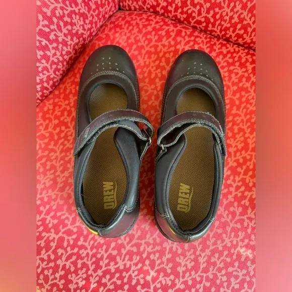 Drew Shoes Rose, Mary Jane, Black, Size 8 1/2
