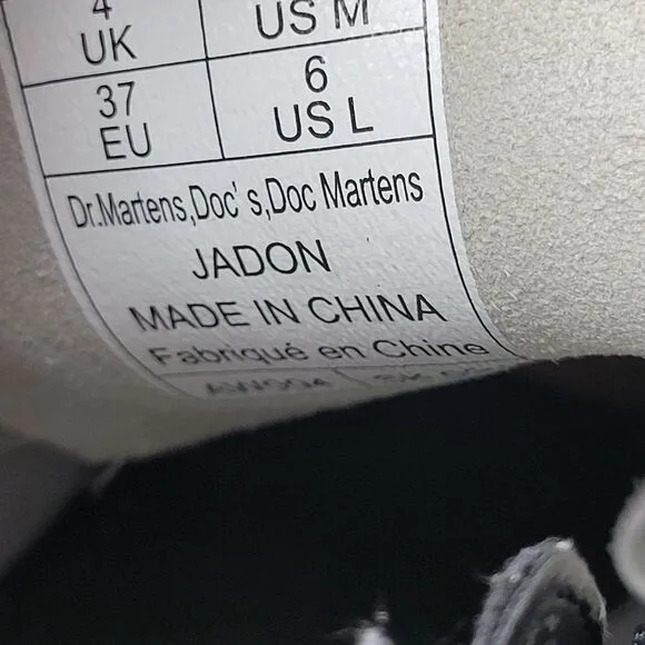 Dr. Martens Jadon Women's Boots Size 6.5  White Leather Platform Lace Up Shoes