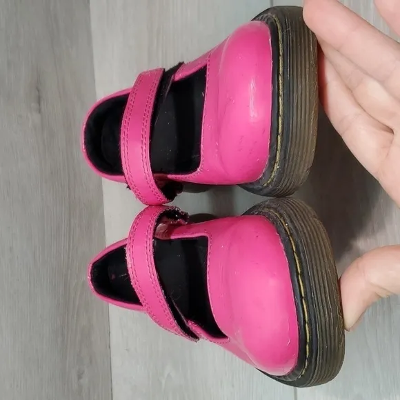 Dr.Martens Kids Girls Pink Tractor Platform Chunky Clogs Loafer shoes sz 2