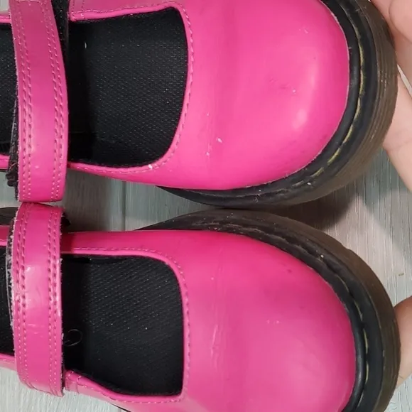 Dr.Martens Kids Girls Pink Tractor Platform Chunky Clogs Loafer shoes sz 2