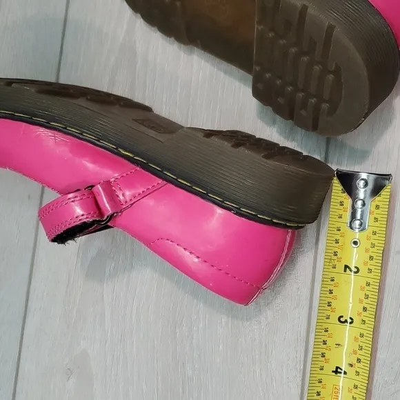 Dr.Martens Kids Girls Pink Tractor Platform Chunky Clogs Loafer shoes sz 2