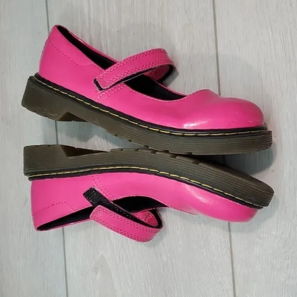 Dr.Martens Kids Girls Pink Tractor Platform Chunky Clogs Loafer shoes sz 2